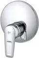 Chromfarbener Wandarmatur mit runder Rosette, teilrunder Form und Hebelmechanismus, hergestellt von Ideal Standard.